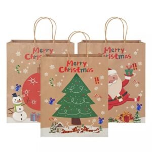 1 Docena de bolsas Kraft navideña mediano (cod: 773)