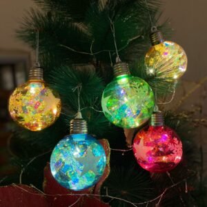 12 Bolas de navidad con luz LED (1111)